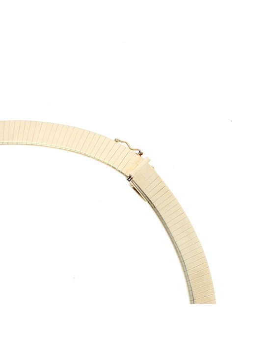 Wide Omega Linkn Necklace in Gold